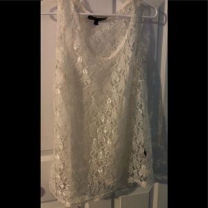 Last Kiss Lace Top, Off White/Cream, Size Large